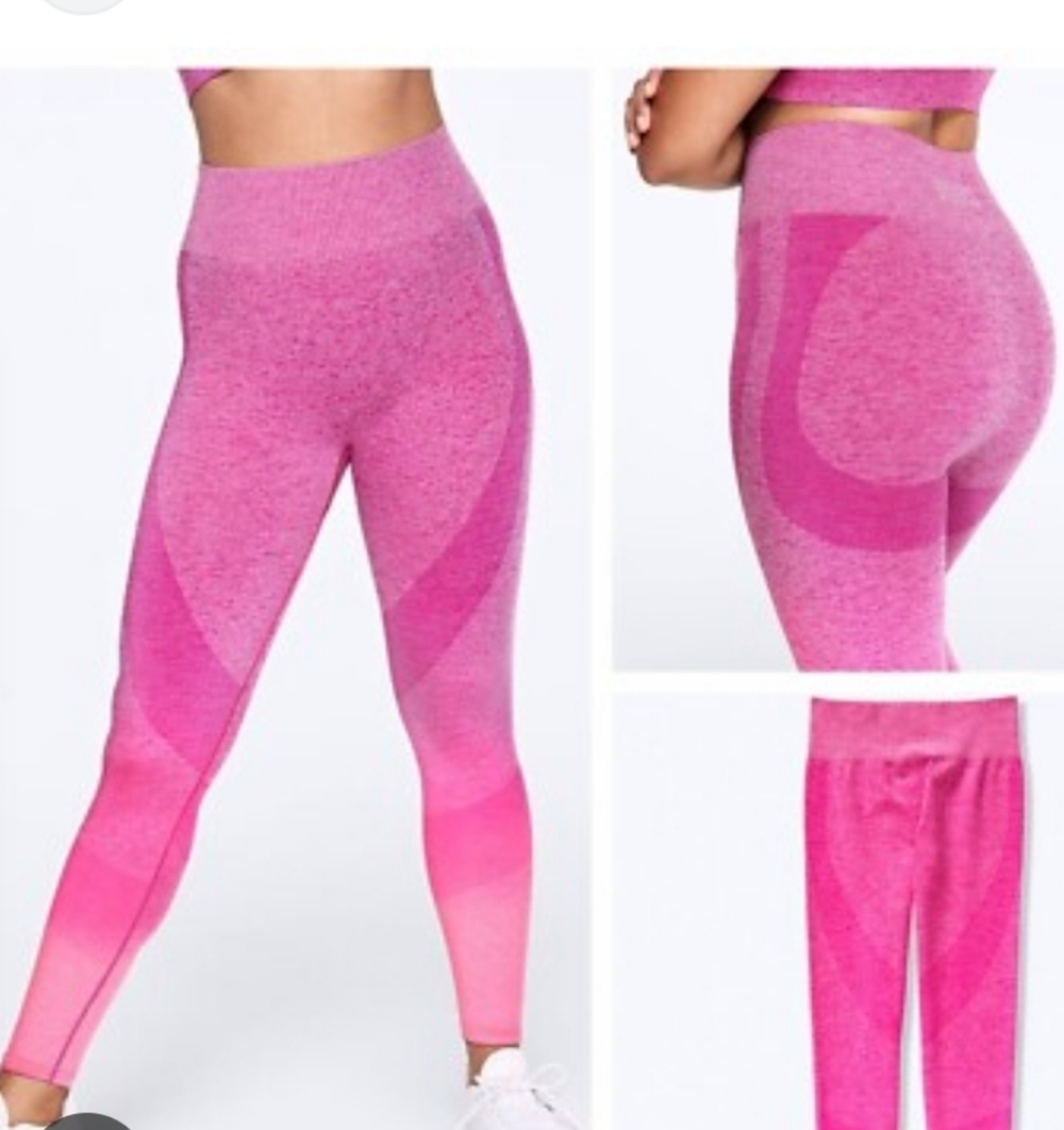 PINK Victoria's Secret Ombre Pink Seamless Leggings. Sz L